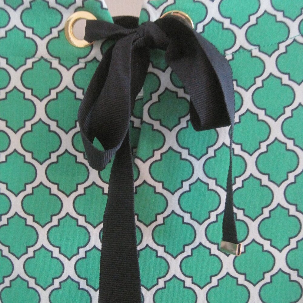 CROWN AND IVY GREEN, WHITE AND NAVY BLUE PRINT DRESS LARGE NWT $76.50 - Picture 5 of 8